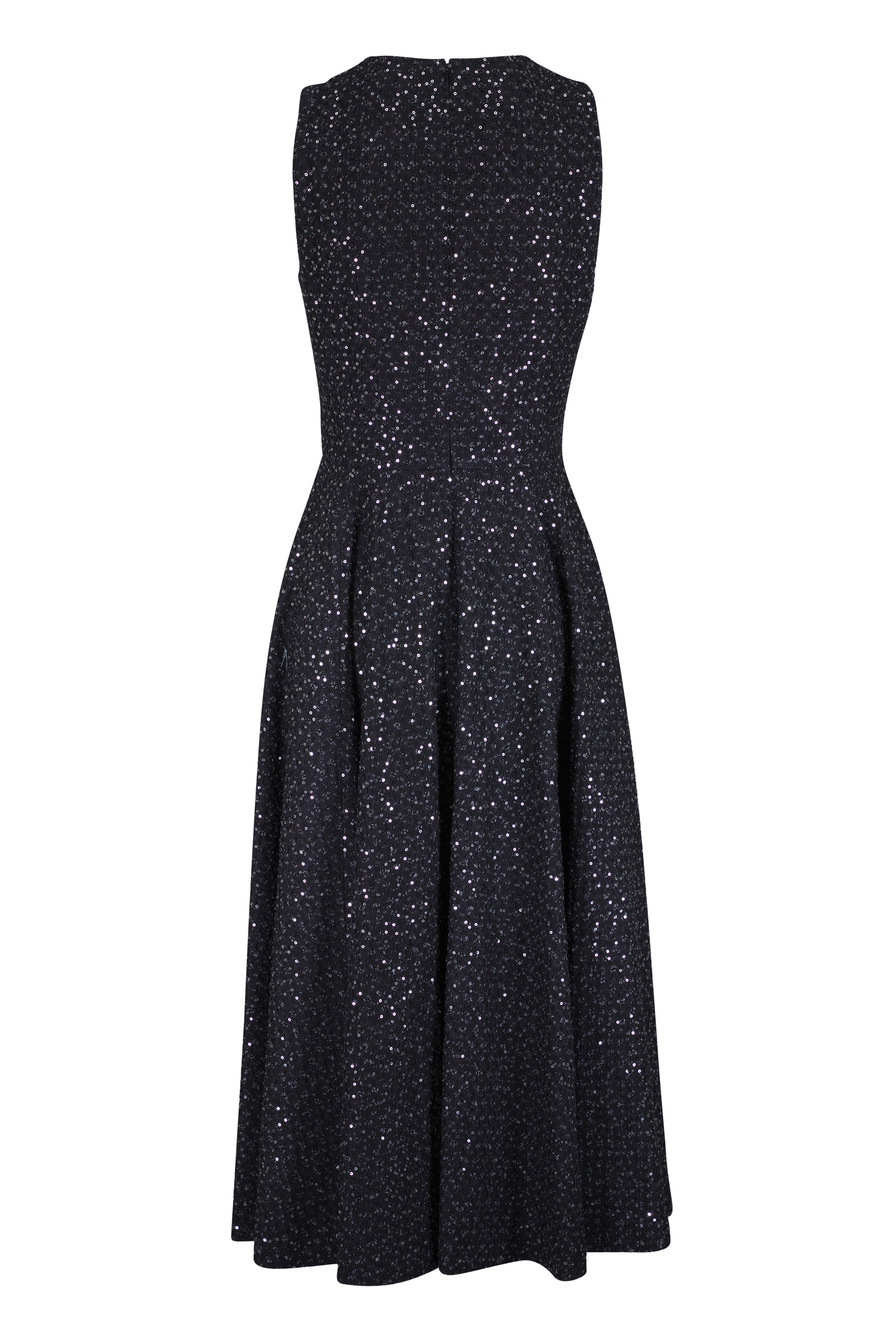 Michael Kors Collection - Black & Silver Sequin Denim Tweed Dress - view 4