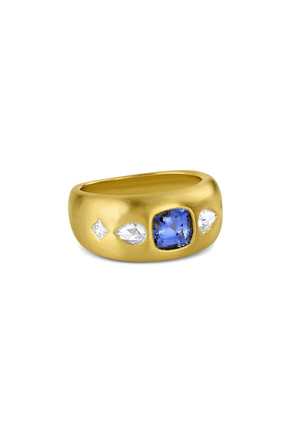Leigh Maxwell Tilly Blue Sapphire & Diamond Ring 