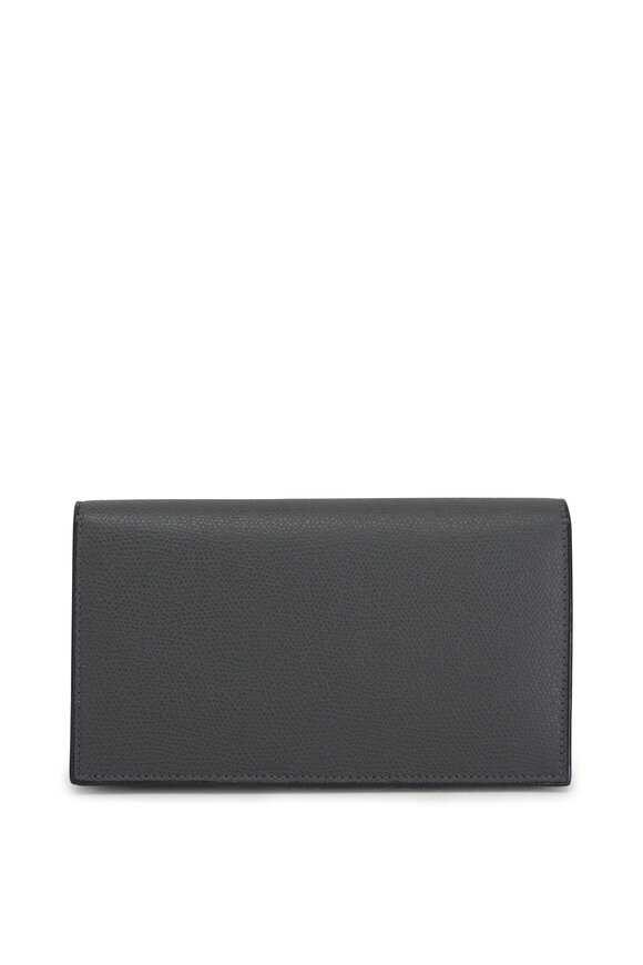 Valextra - Brera Gray Leather Wallet 