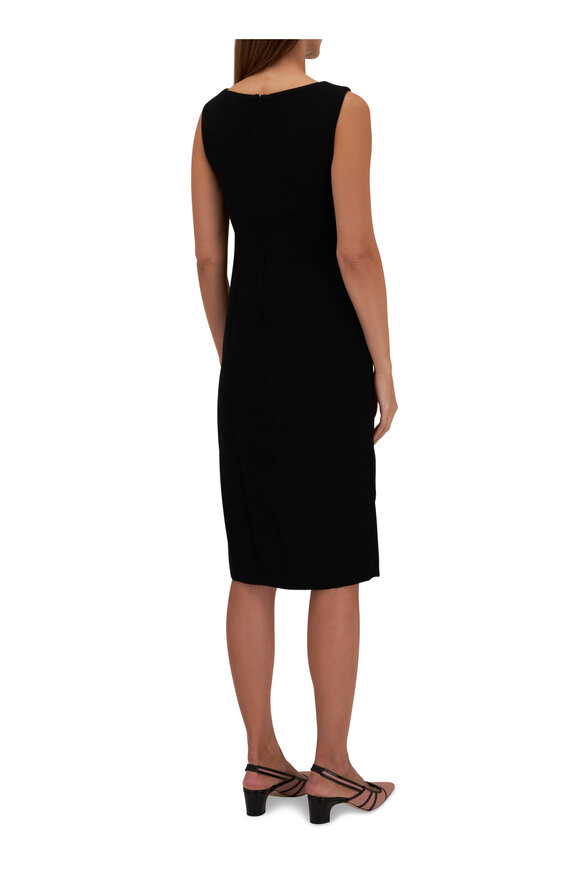 Kiton - Black Wool Seam Detail Dress