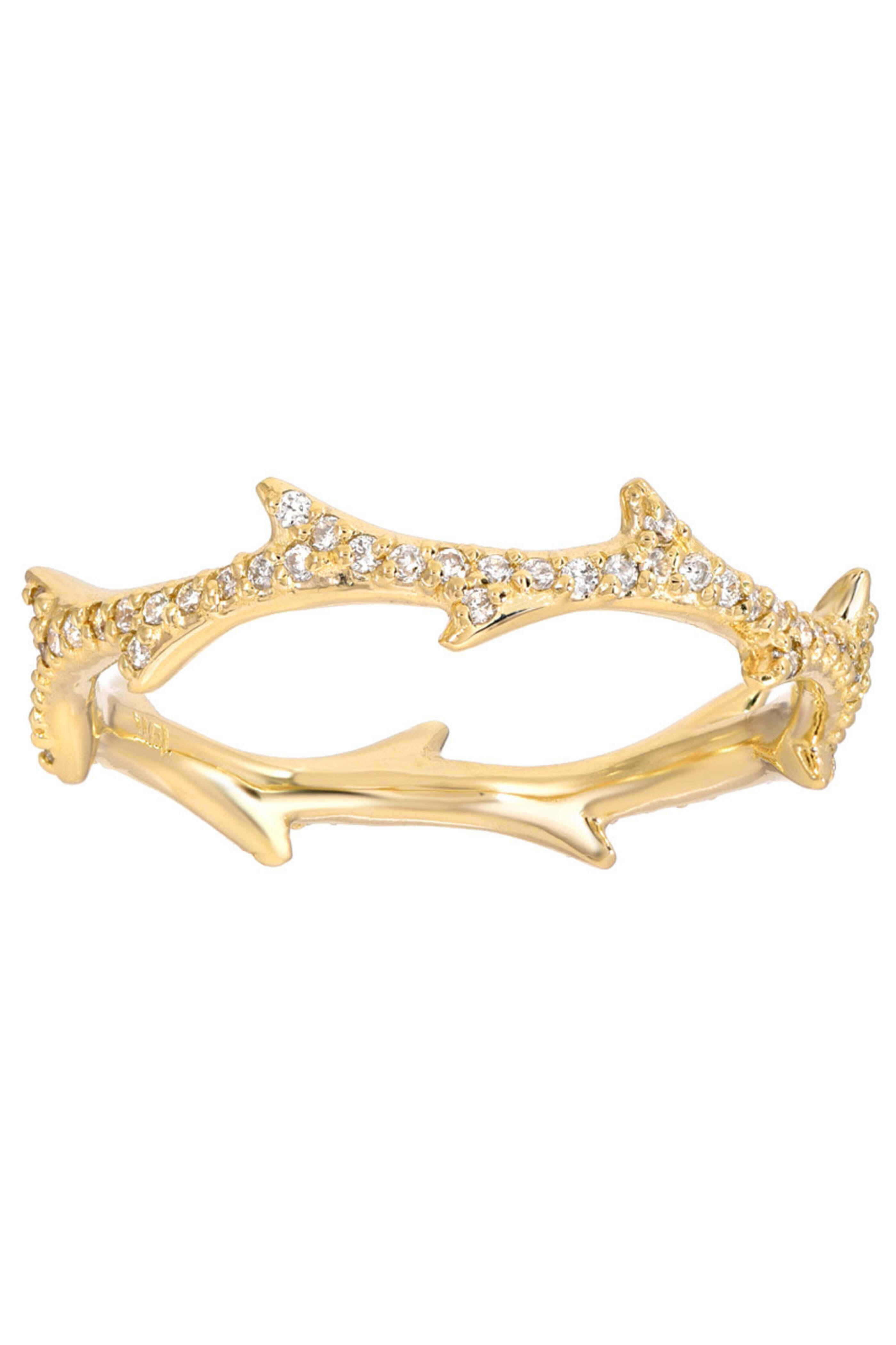 Dru - Pave White Diamond Crown of Thorns Ring