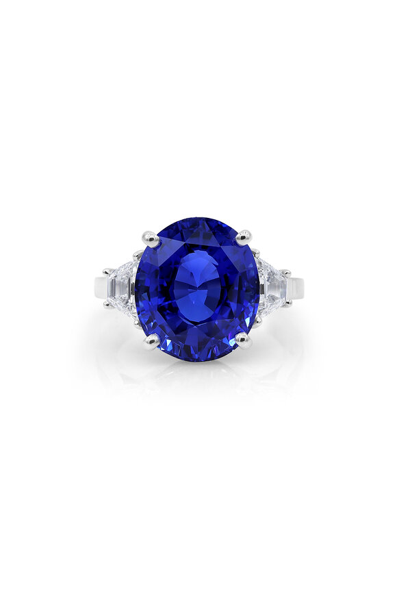 Oscar Heyman Platinum Diamond & Sapphire Ring