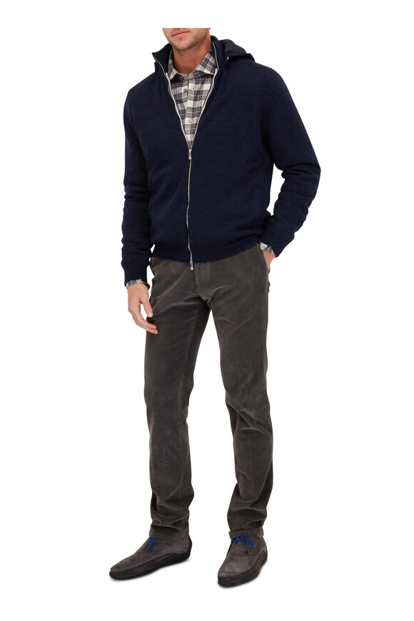 Marco Pescarolo - Gray Cotton & Cashmere Corduroy Pant