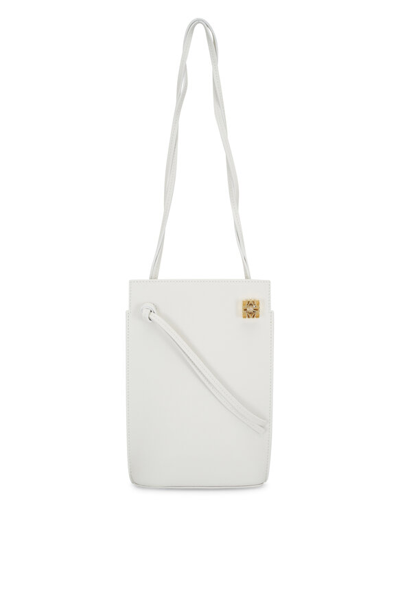 Loewe Dice Pocket Soft White Leather Shoulder Bag