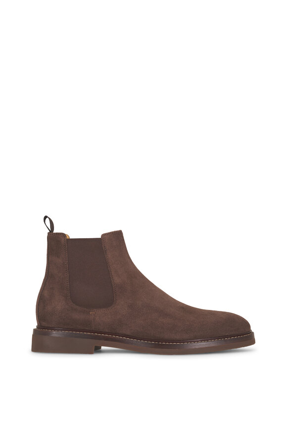 Brunello Cucinelli Dark Brown Oiled Suede Chelsea Boot - view 2