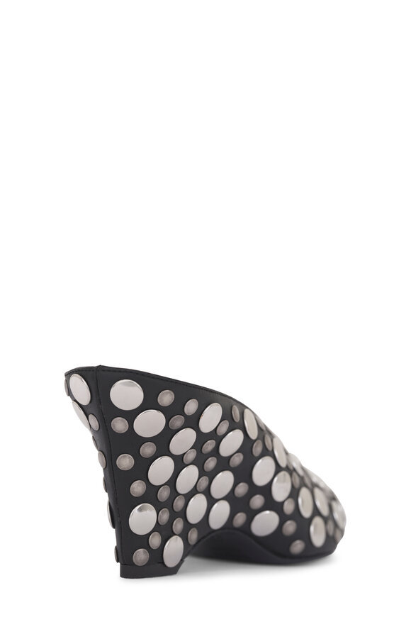 Khaite Cloak Black & Silver Studs Mule, 75mm - view 3