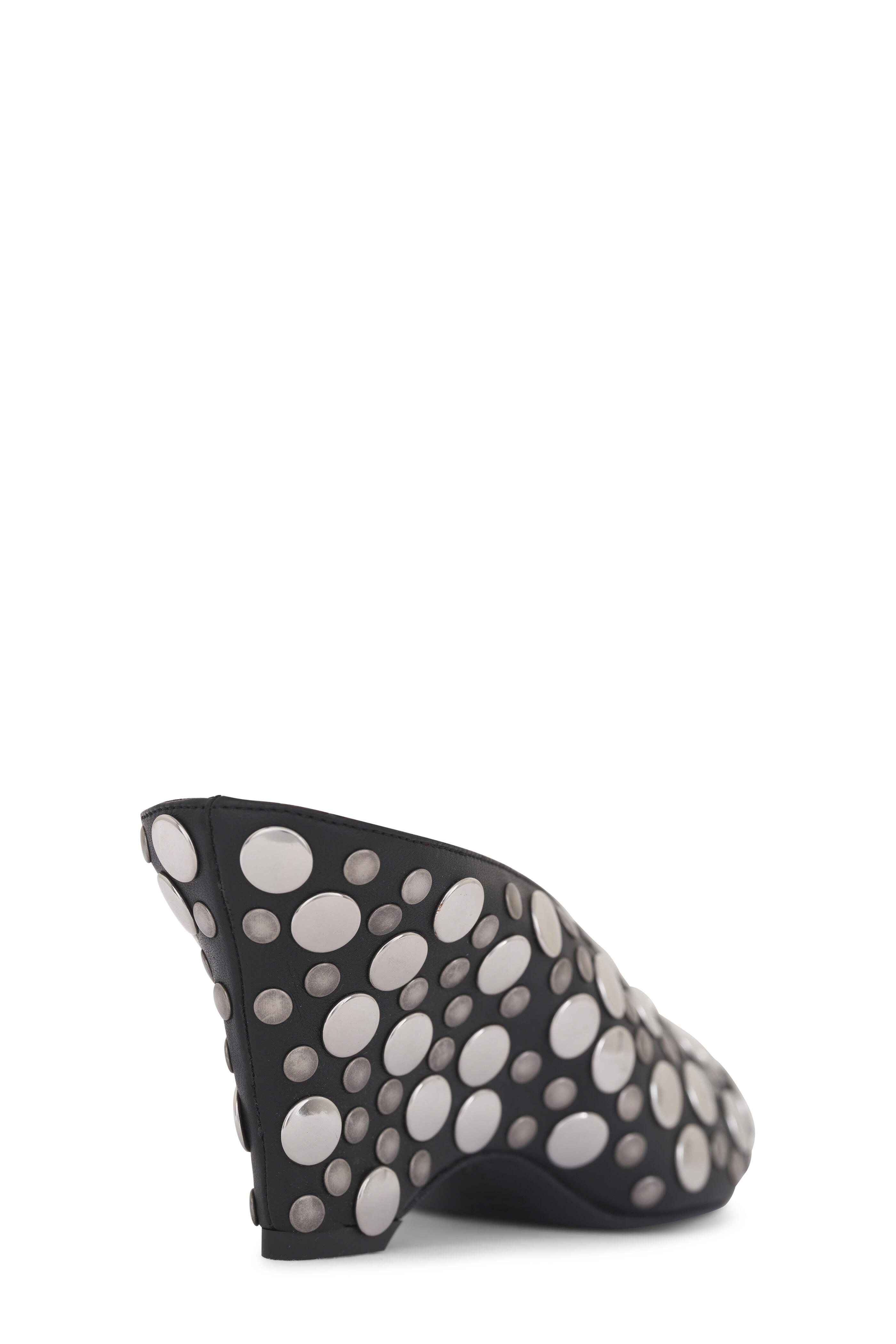 Khaite - Cloak Black & Silver Studs Mule, 75mm