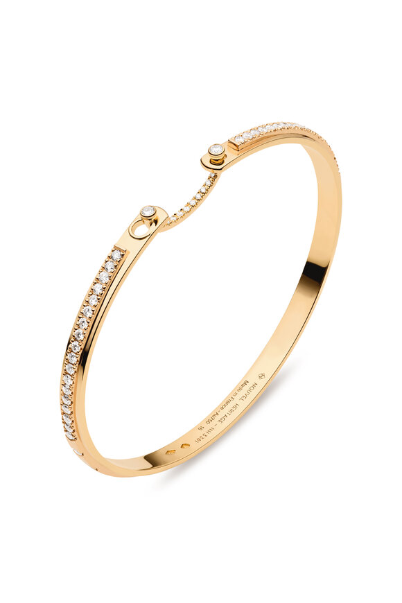 Nouvel Heritage Tuxedo Diamond & Yellow Gold Oval Mood Bangle