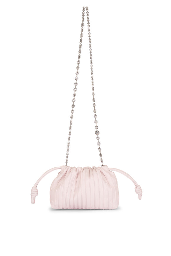 Loewe Flamenco Pleats Pink Leather Clutch - view 1