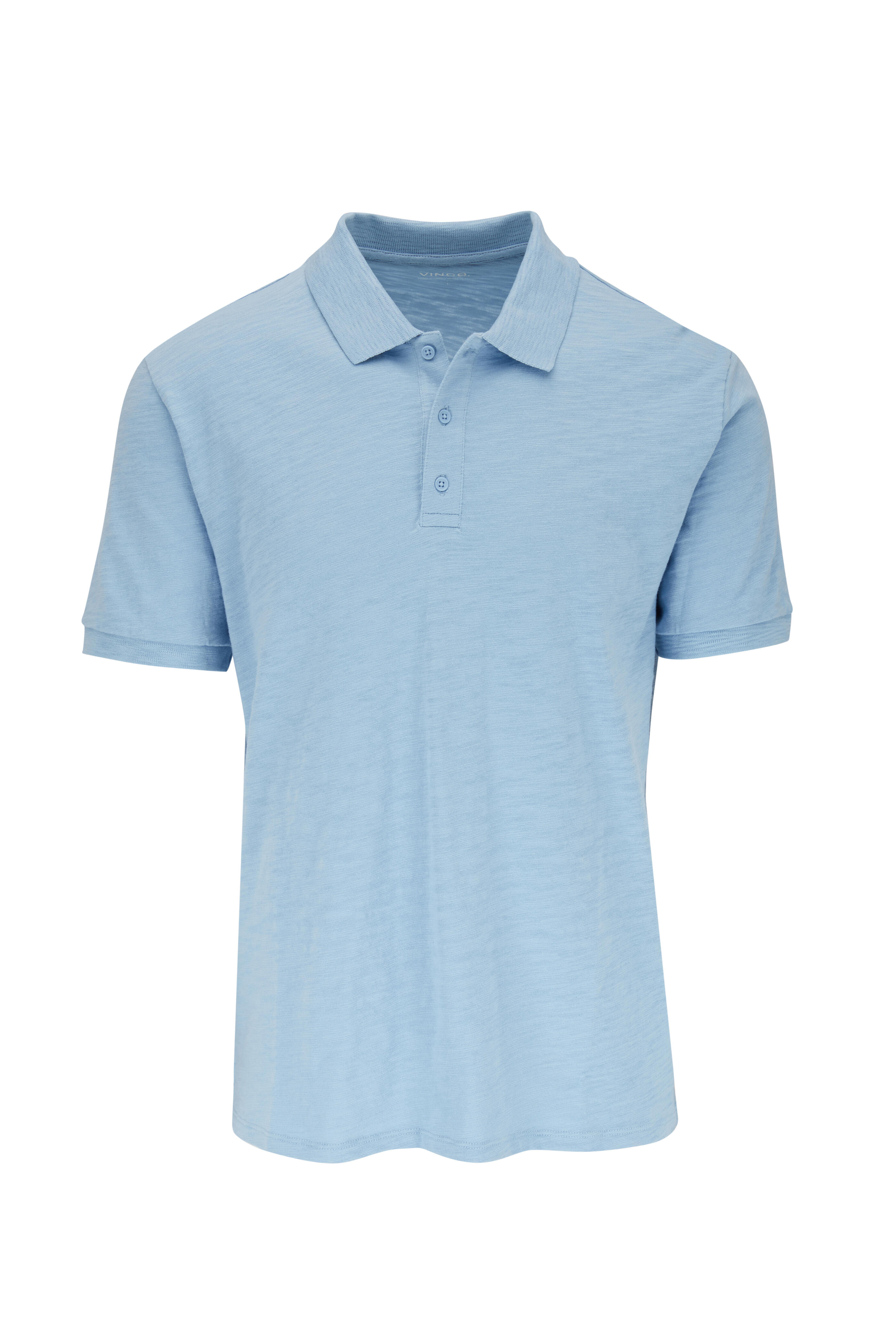 Vince - Still Water Light Blue Cotton Classic Polo