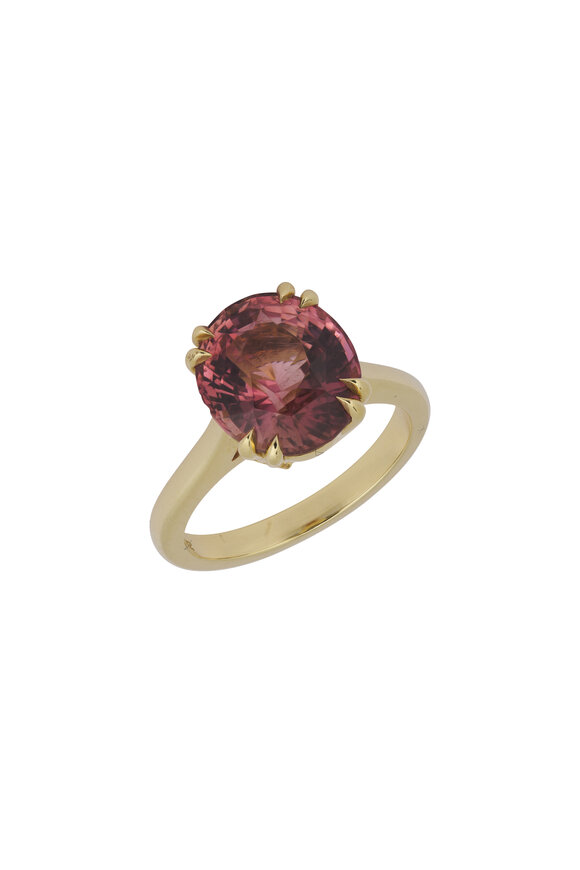 Lauren K 18k Yellow Gold Pink Tourmaline Ring - view 1