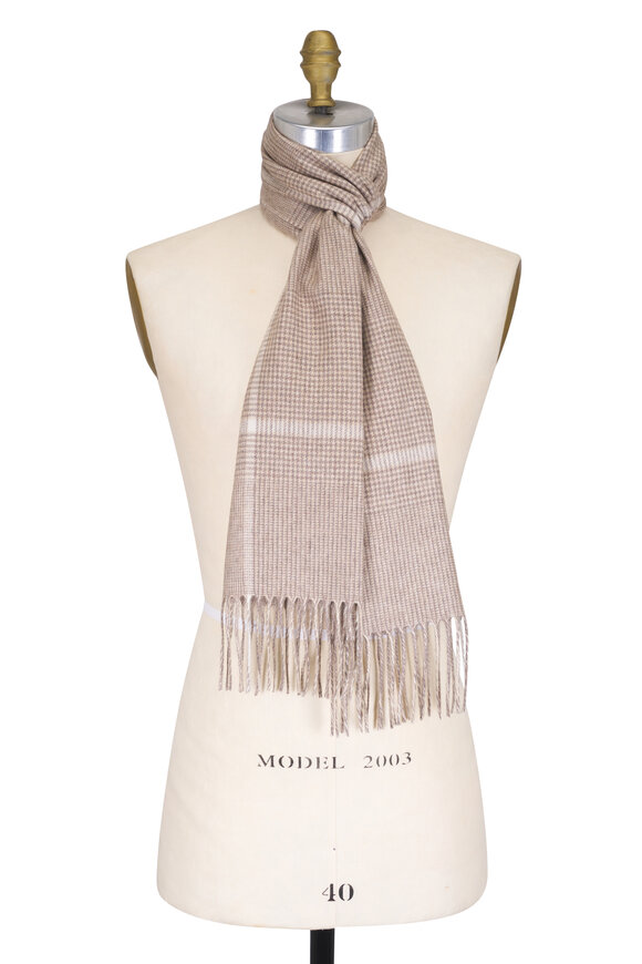 Fratelli Piacenza Illinois Beige Plaid Scarf