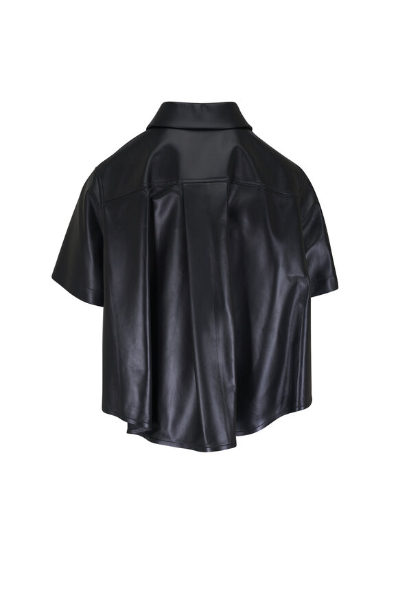 Loewe Black Leather Trapeze Shirt - view 4