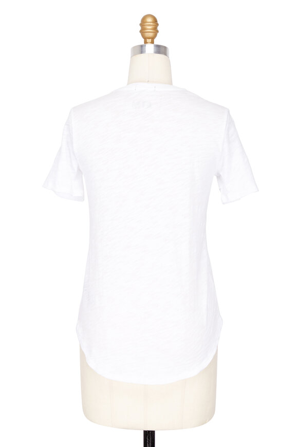 A T M - White Slub Cotton Crewneck T-Shirt