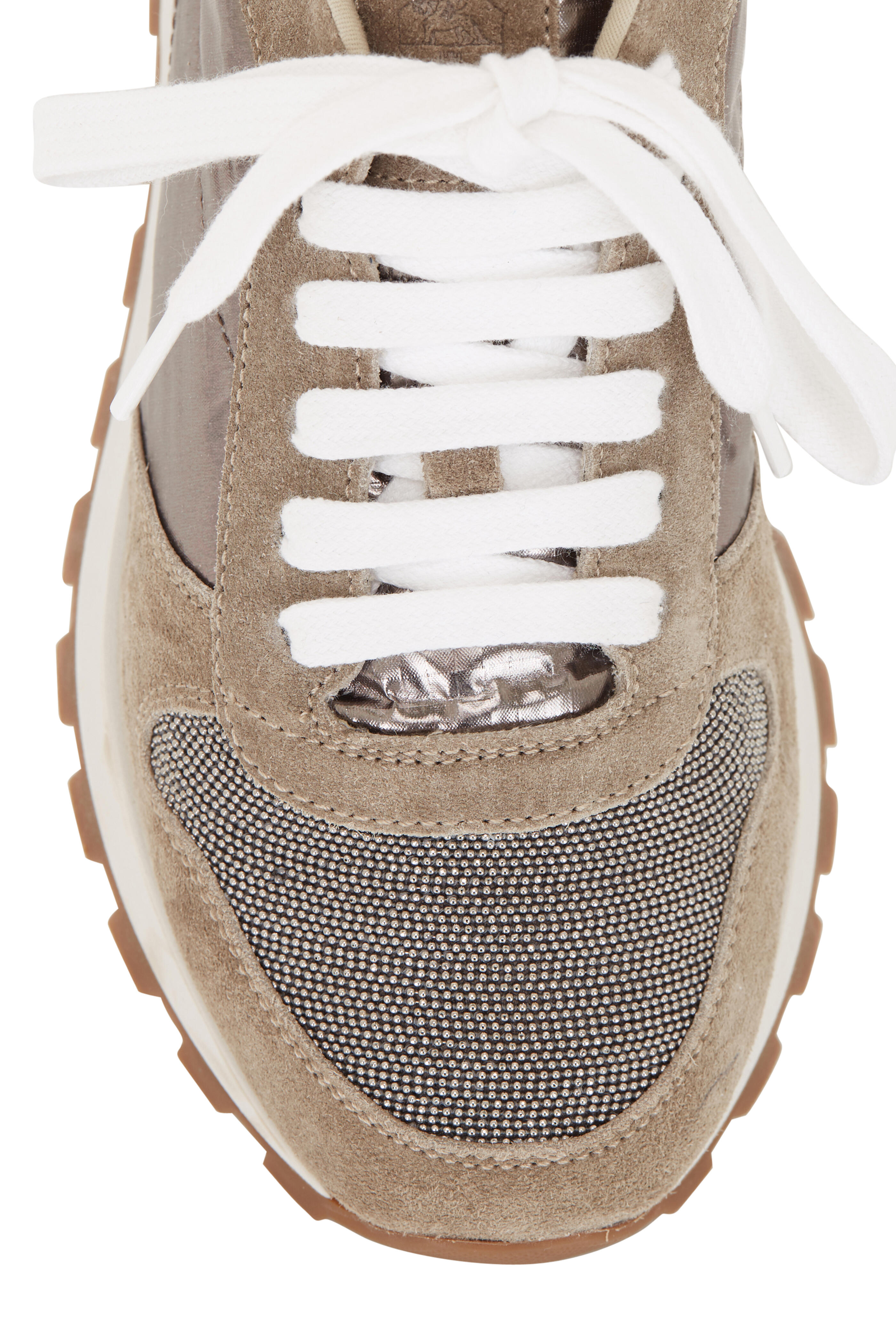 スニーカー BRUNELLO CUCINELLI MONILI TOE RUNNER SNEAKERS Brunello Cucinelli - Taupe & Bronze Suede Monili Toe Runner