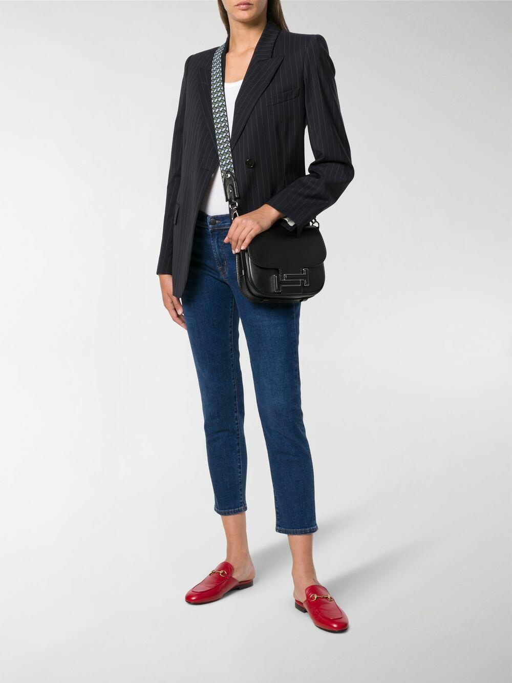 Tod's - Double T Black Leather Crossbody Bag