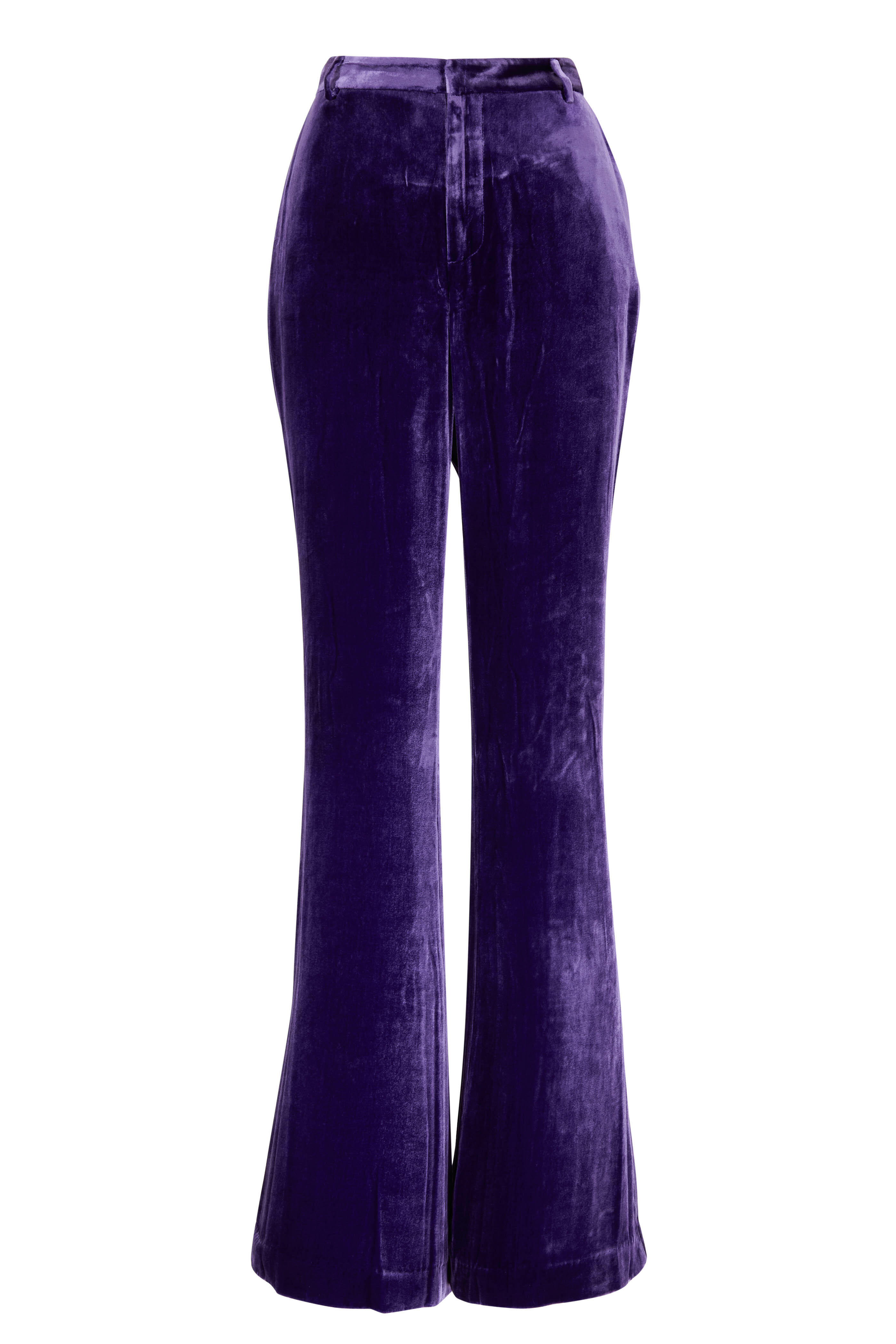 L'Agence - Lane Deep Violet Velvet Flare Pant