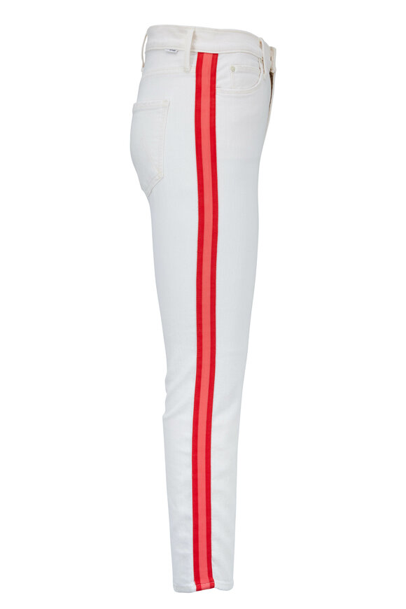 Mother - The Mid-Rise Dazzler Off White Stripe Jean