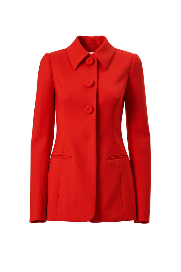 Carolina Herrera Chili Red Point Collar Jacket - view 1