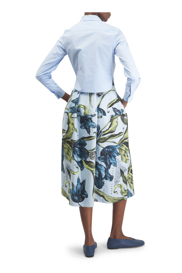 Odeeh Light Blue & White Stripe Cotton Blouse - view 4