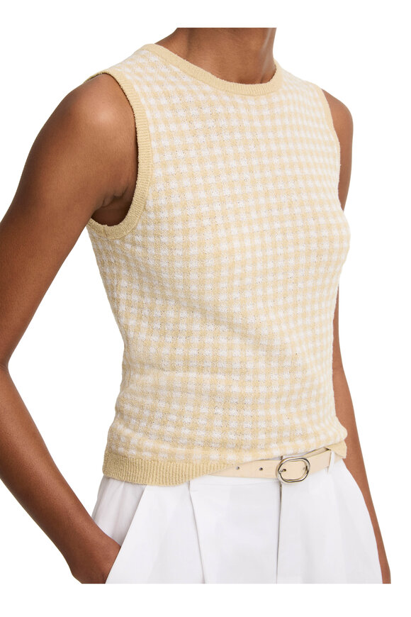 Vince Off White & Maiz Gingham Tank - view 4