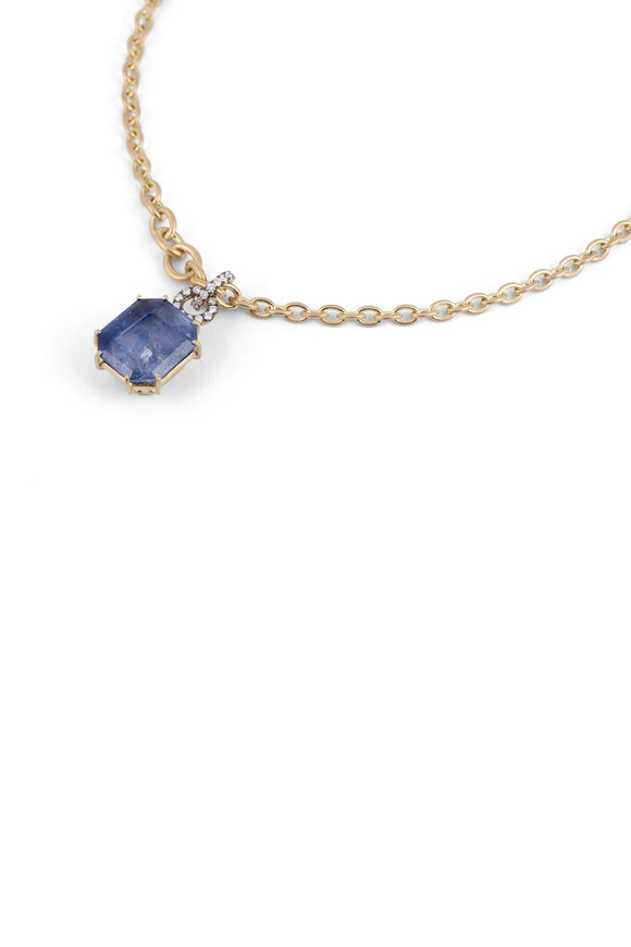 Sylva & Cie Sapphire Pendant Chain Necklace