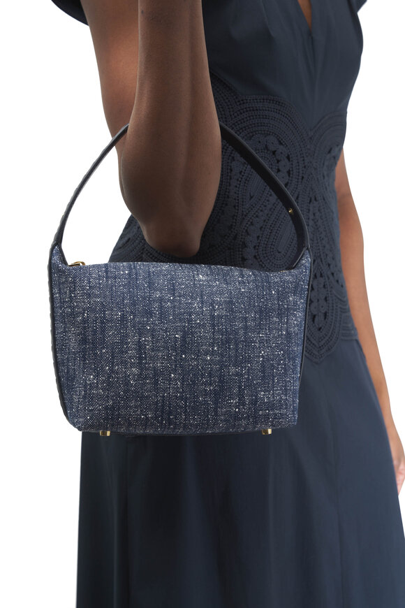 Bottega Veneta - Wallace Navy, White, Space Denim Shoulder Bag