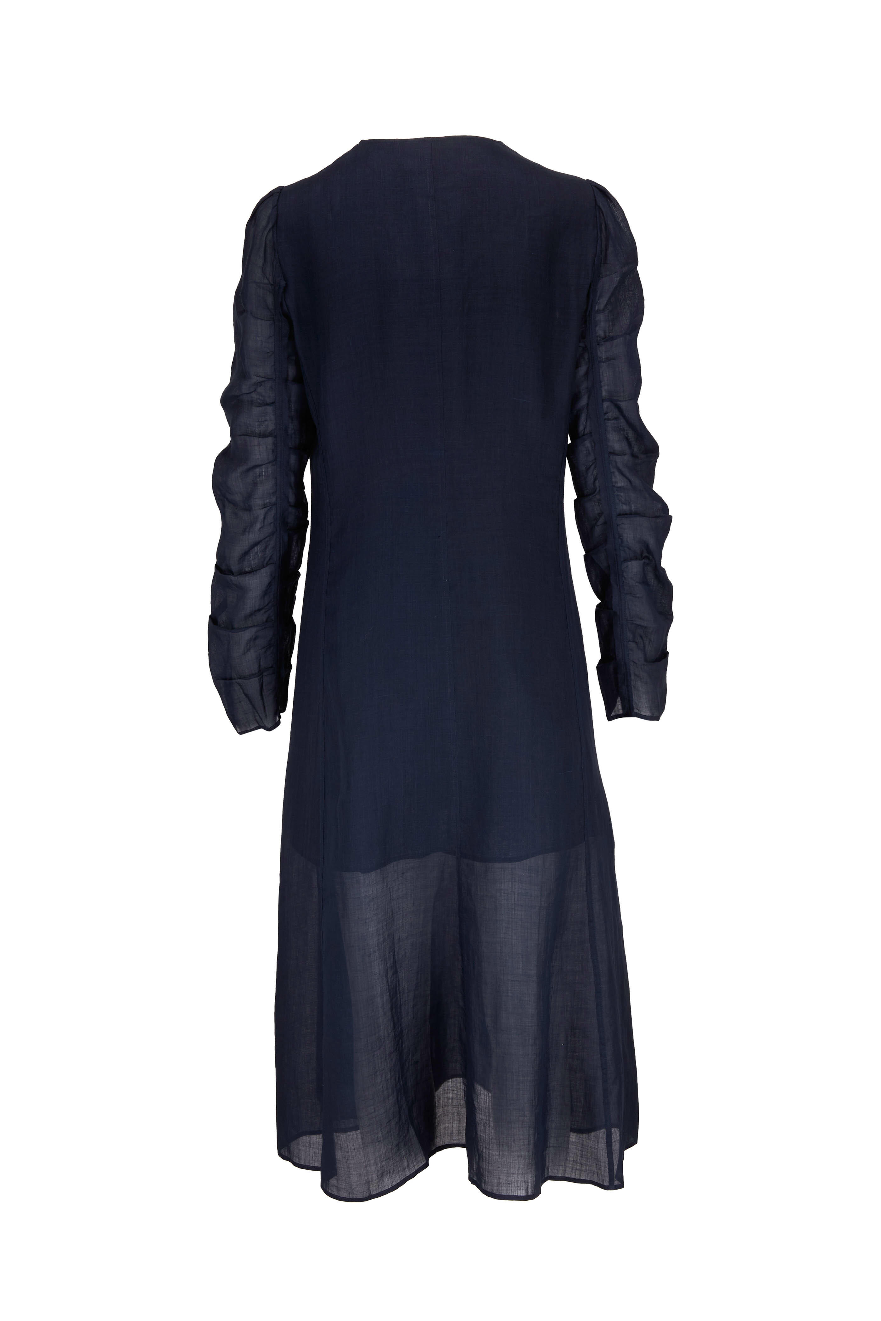 ChloΓ© - Ink Navy Ramie Ruched Flowy Dress | Mitchell Stores
