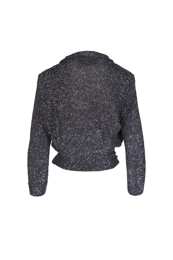 Valentino Black & Silver Paillette Top - view 3