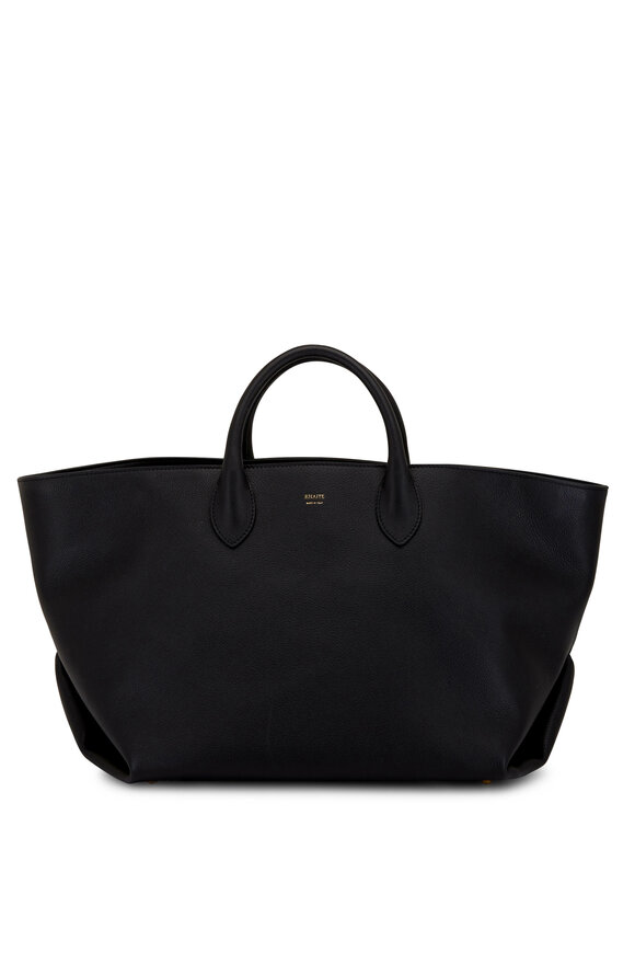 Khaite - Amelia Black Pebbled Leather Medium Tote 