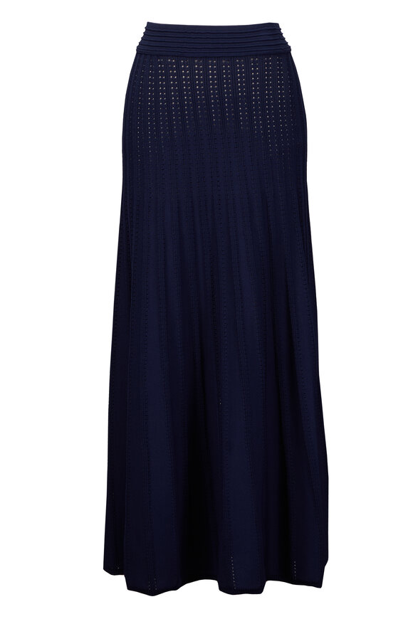 Edeline Lee Dora Navy Blue Knit Midi Skirt - view 2