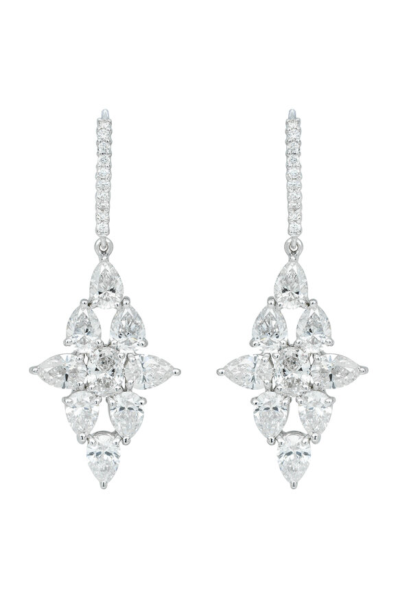 Etho Maria - 18K White Gold Diamond Drop Earrings 
