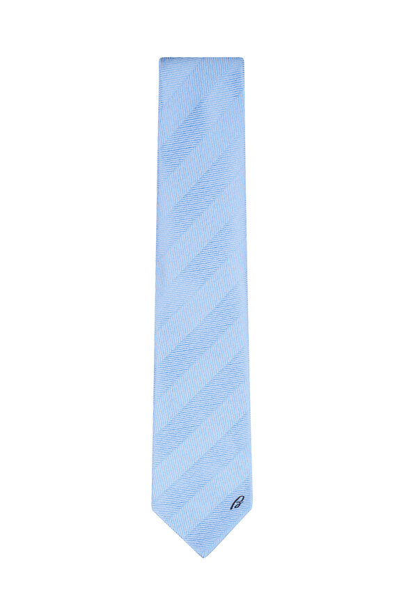 Brioni Sky Blue Jacquard Silk Necktie