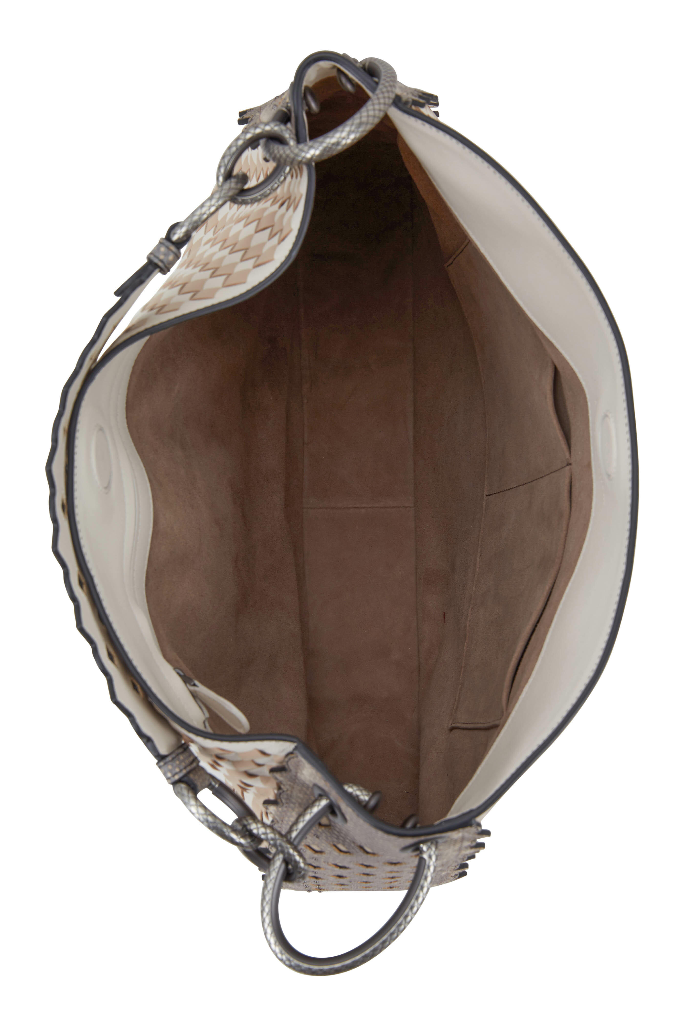 Bottega Veneta - Mist & Mink Intrecciato & Snakeskin Loop Bag