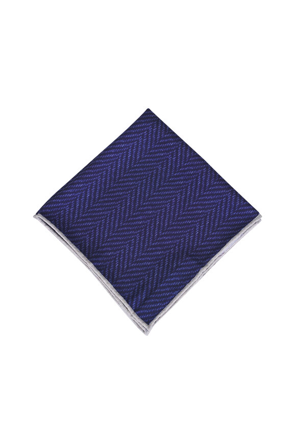 Brunello Cucinelli - Red Logo Print Silk Pocket Square