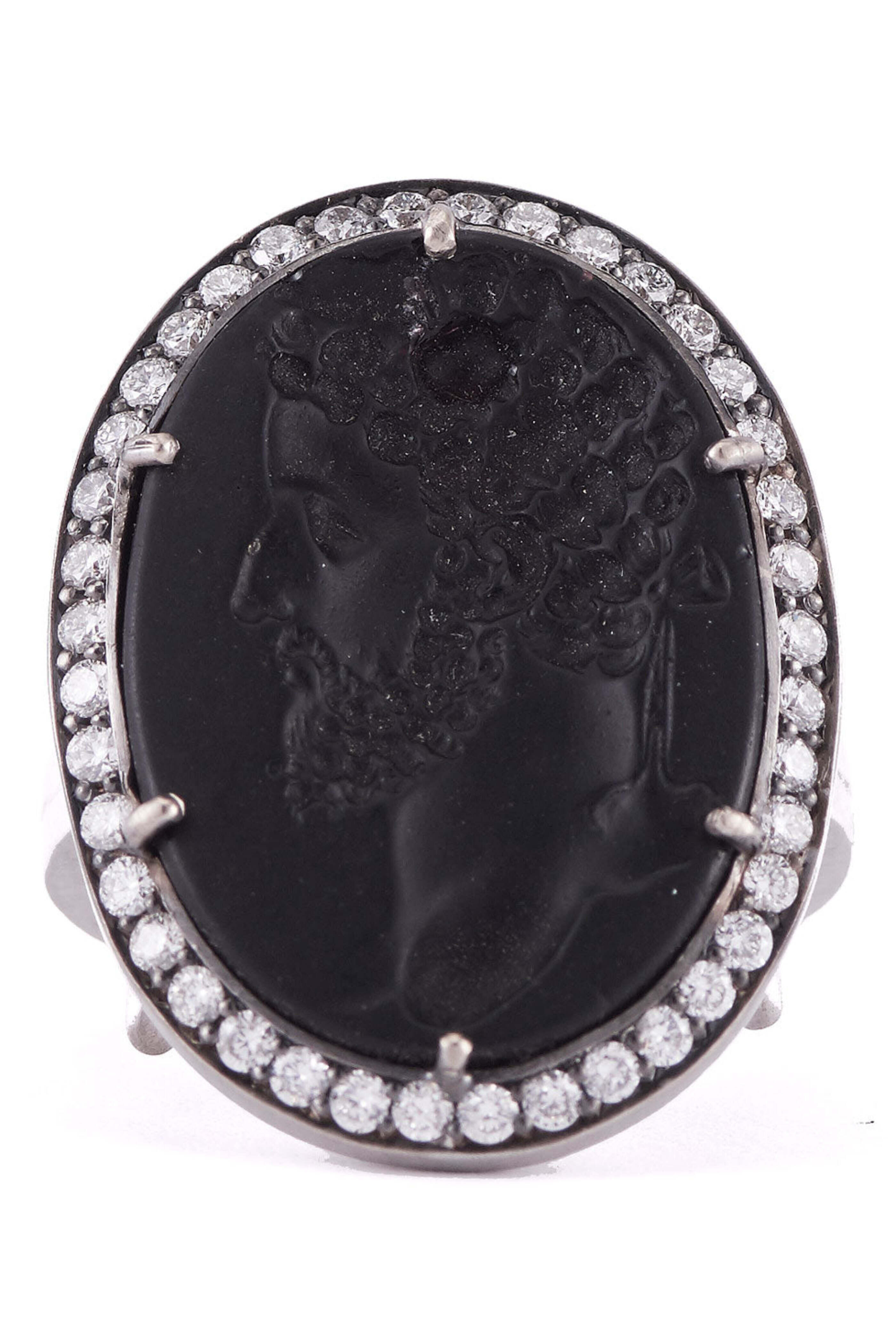 Sylva & Cie - Black Venetian Cameo Ring