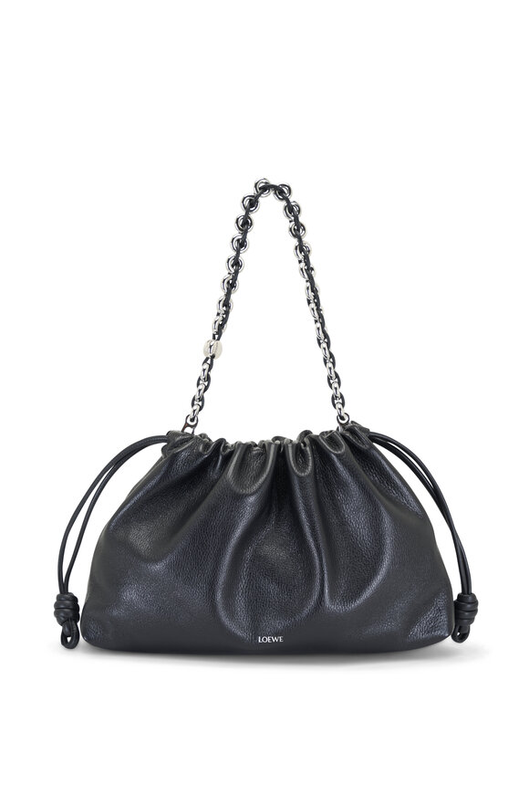 Loewe - Large Flamenco Black Leather Shoulder Bag