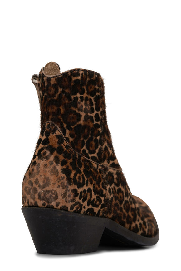 Golden Goose - Young Leopard Rustic Western Bootie, 25mm