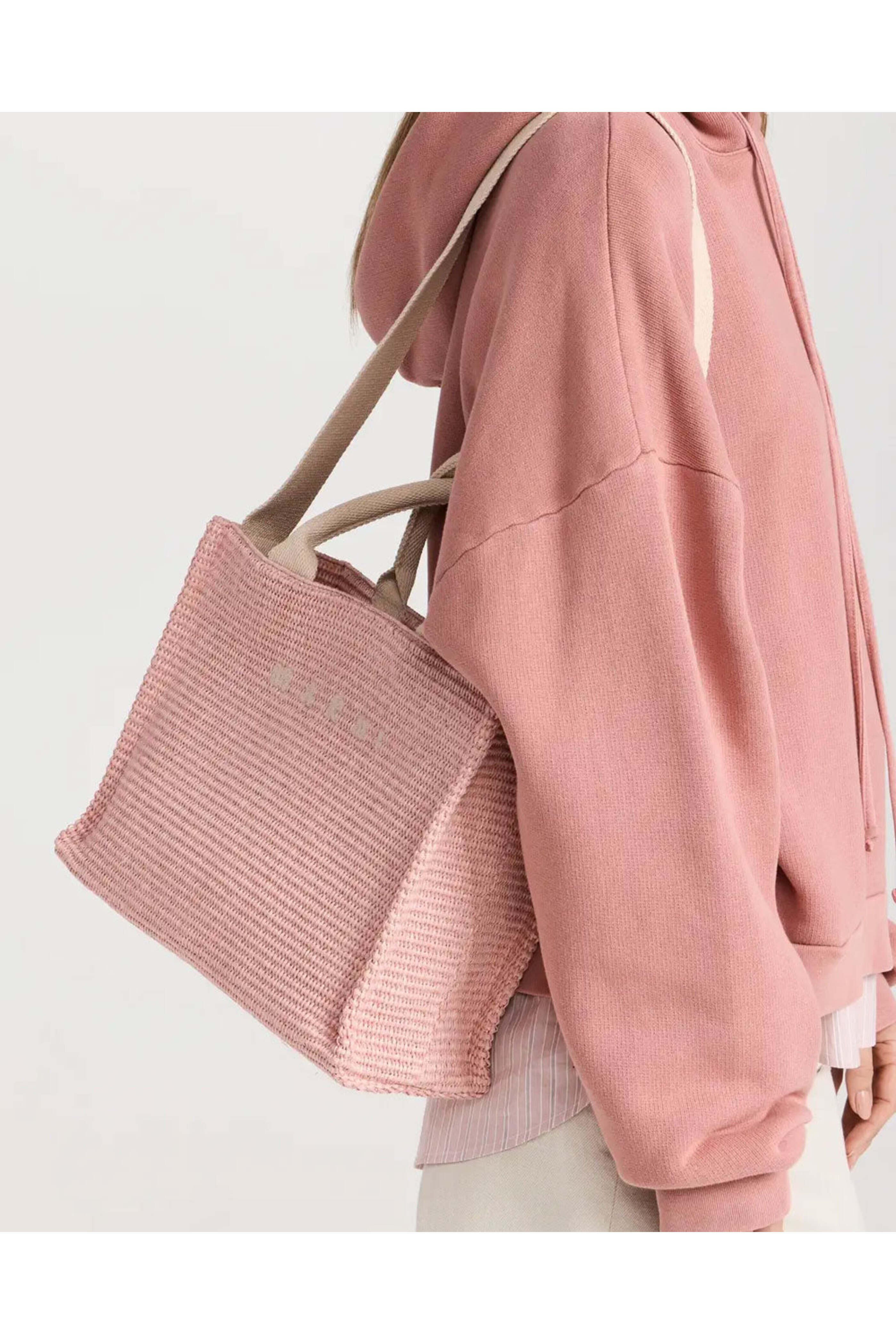 Marni - Small Raffia Tote Bag in Pink