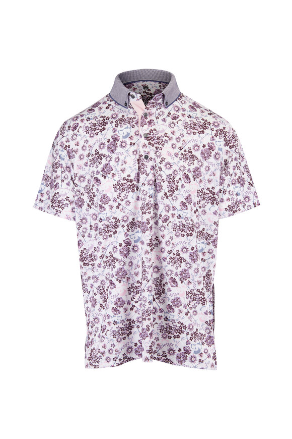 Greyson White Silver Fang Print Polo - view 1