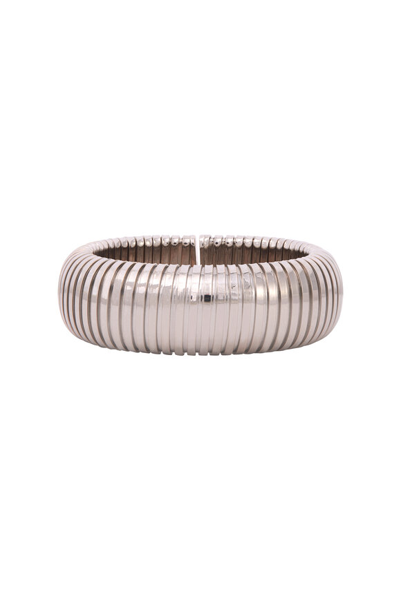 Sidney Garber 18k White Gold Petite Domed Cuff - view 1