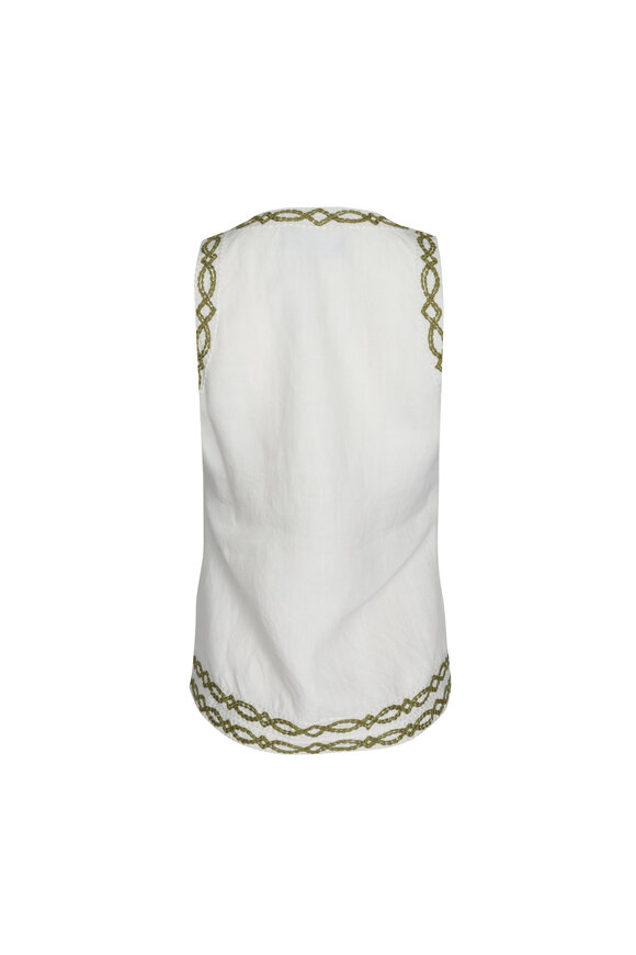 Maria Cher Off White Embroidered Vest - view 2