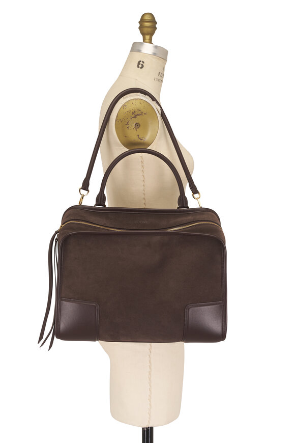 Loewe Large Amazona 180 Dark Chestnut Suede Bag - view 6