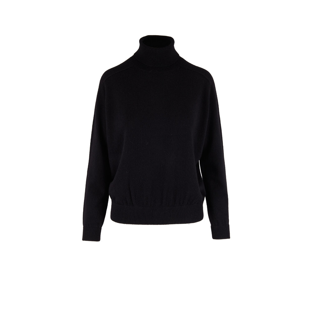 CO Collection - Black Cashmere Boxy Turtleneck Sweater