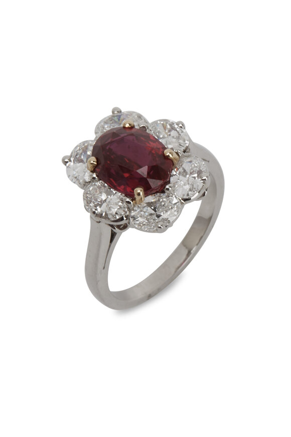 Oscar Heyman Platinum Ruby White Diamond Ring