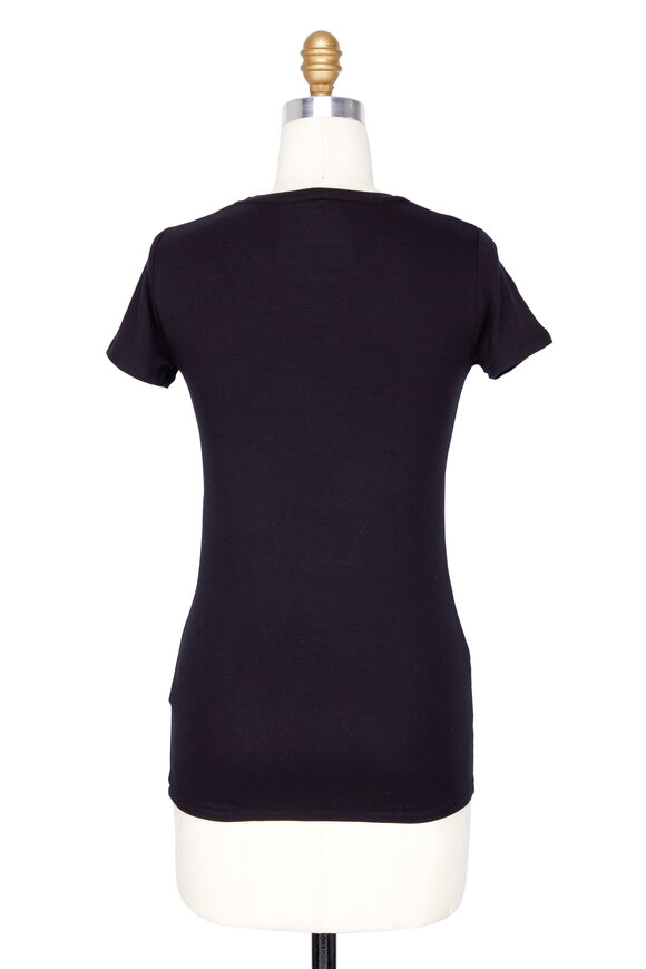 Majestic Black Soft Touch Jersey Crewneck T-Shirt - view 2