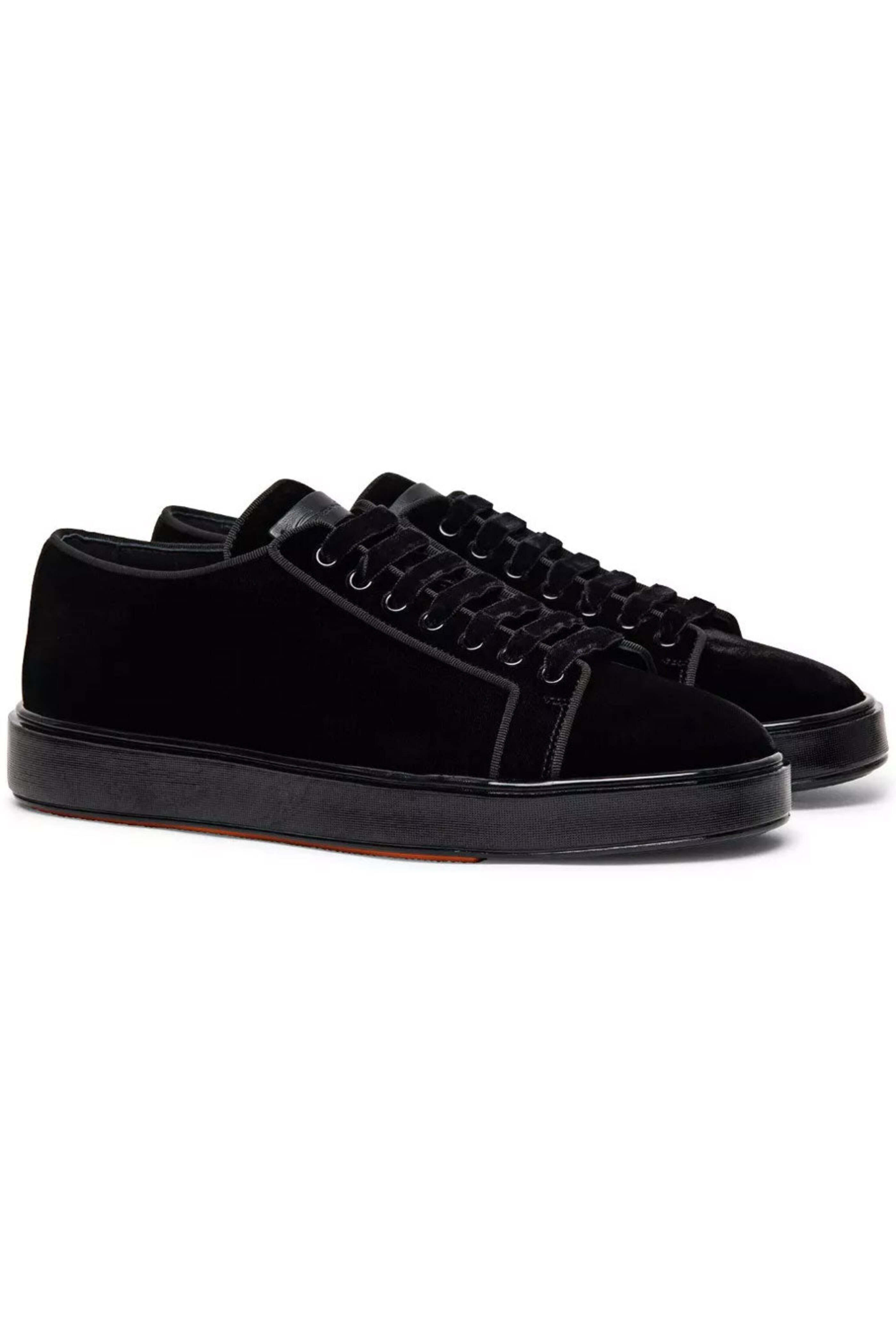 Santoni - Velvet Sneaker in Black | Mitchell Stores display picture 2