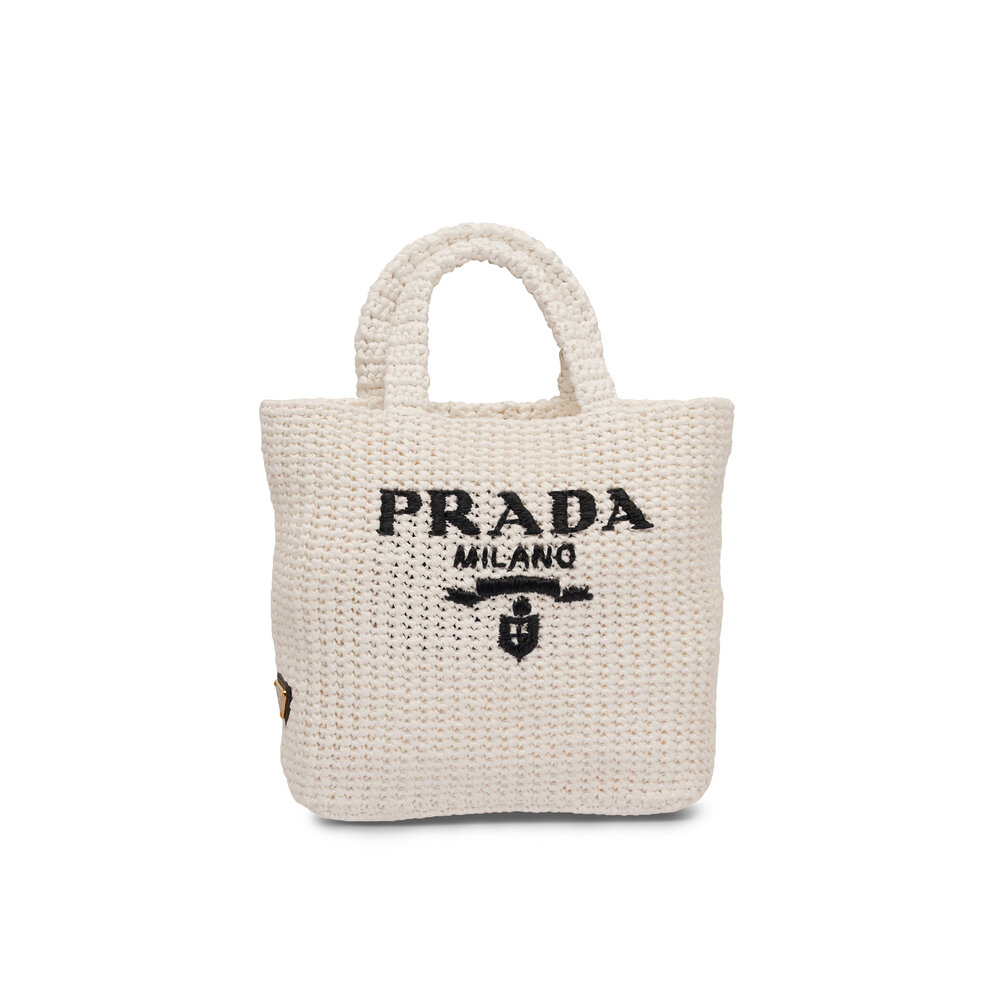 Prada logo tote clearance bag