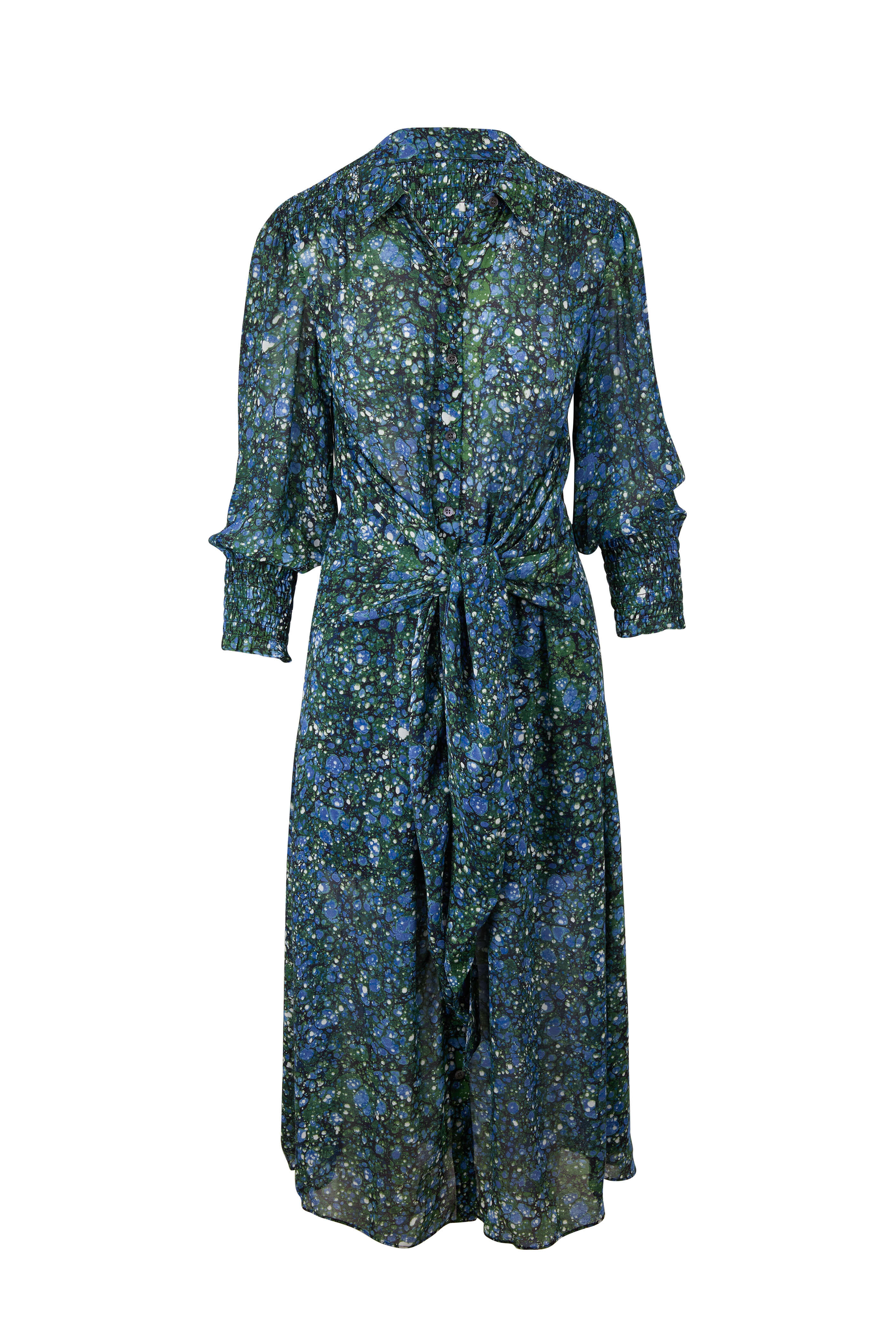 Veronica Beard - Mirren Blue & Green Marble Print Dress