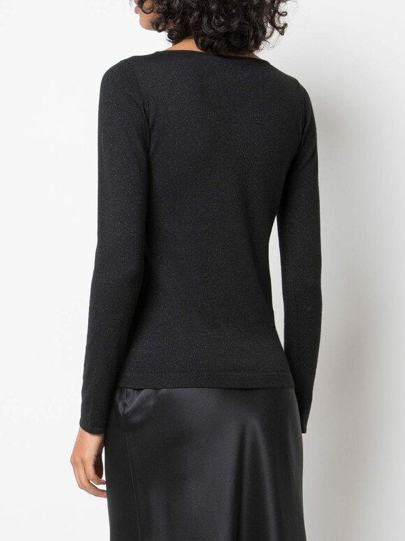 Brunello Cucinelli - Black Cashmere, Silk & Lurex Bateau Neck Sweater